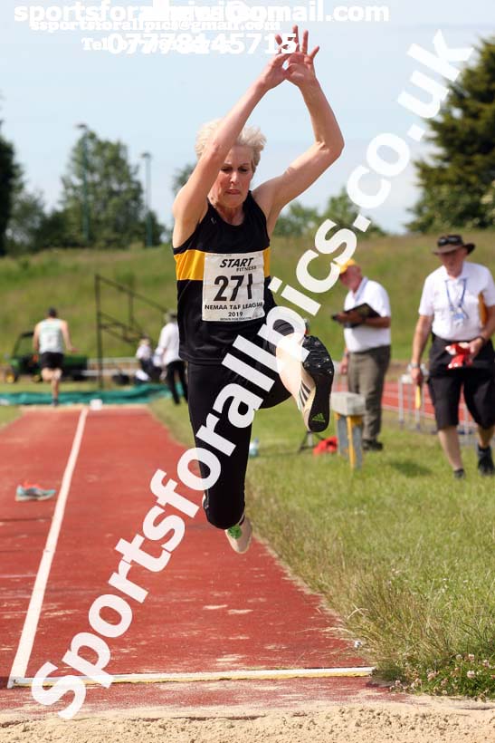 Womens long jump, 2019 NEMA Track and Field Champs, Monkton. Photo:  David T. Hewitson/Sports for All Pics